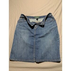 Vintage Lauren Ralph Lauren Denim Skirt  8P Blue Medium Wash Pencil Jean Skirt